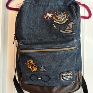 Loungefly x Harry Potter Denim Backpack with Faux Leather Trim
